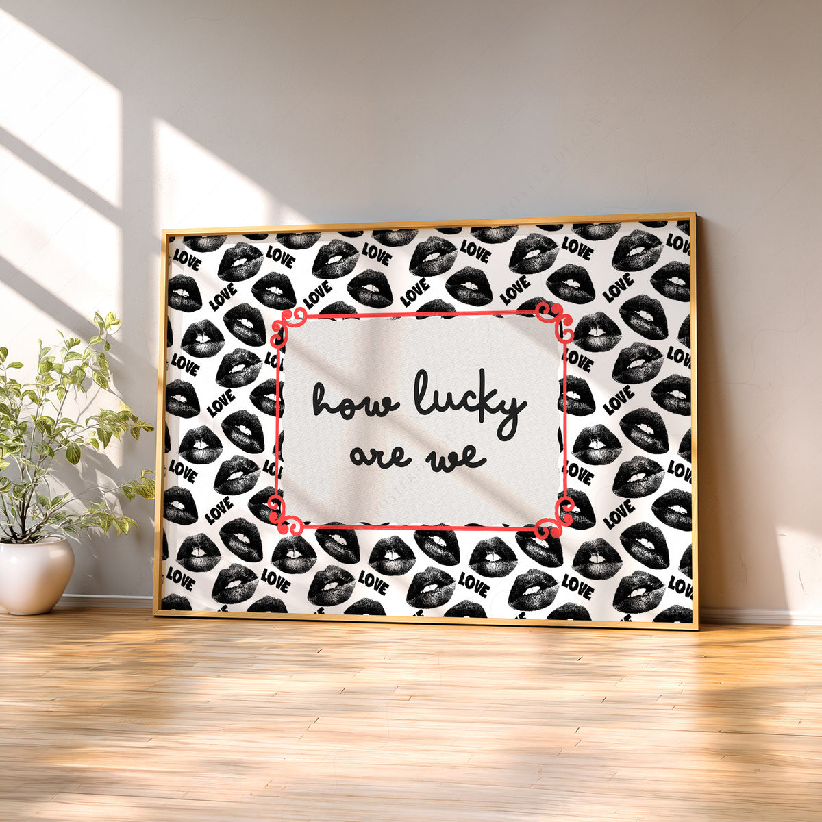 How Lucky Are We Quote Art Print — artwork preview 2
