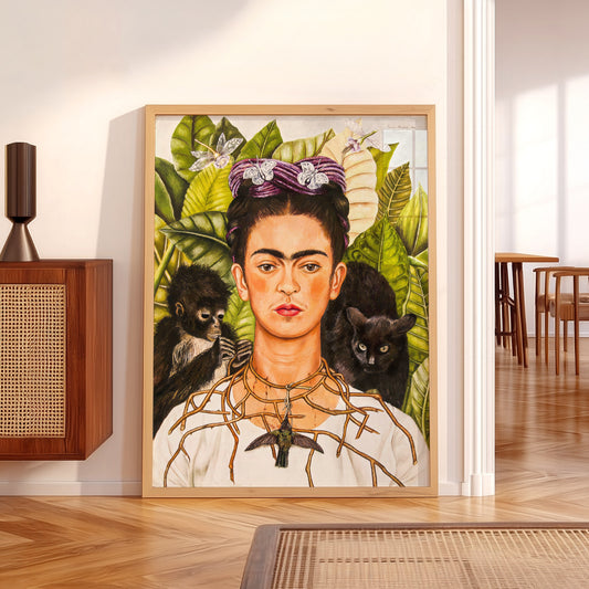 Frida Kahlo Self-Portrait with Thorn Necklace Print – Iconic Wall Art — artwork preview 5