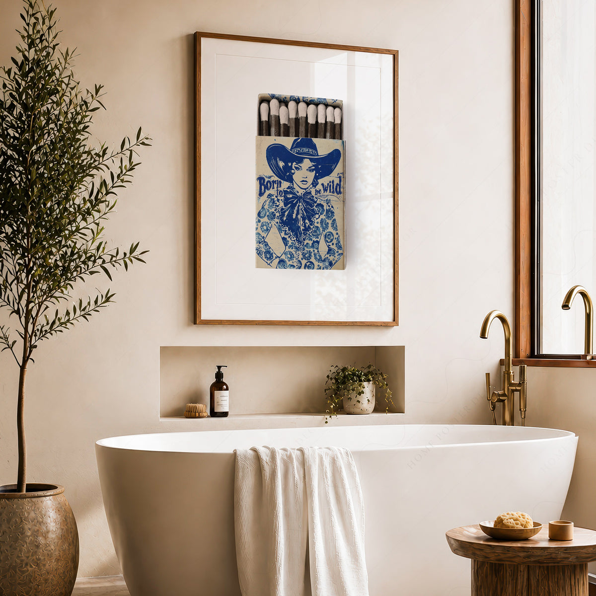 Born to Be Wild Blue Cowboy Matchbox Art Print — artwork preview 22