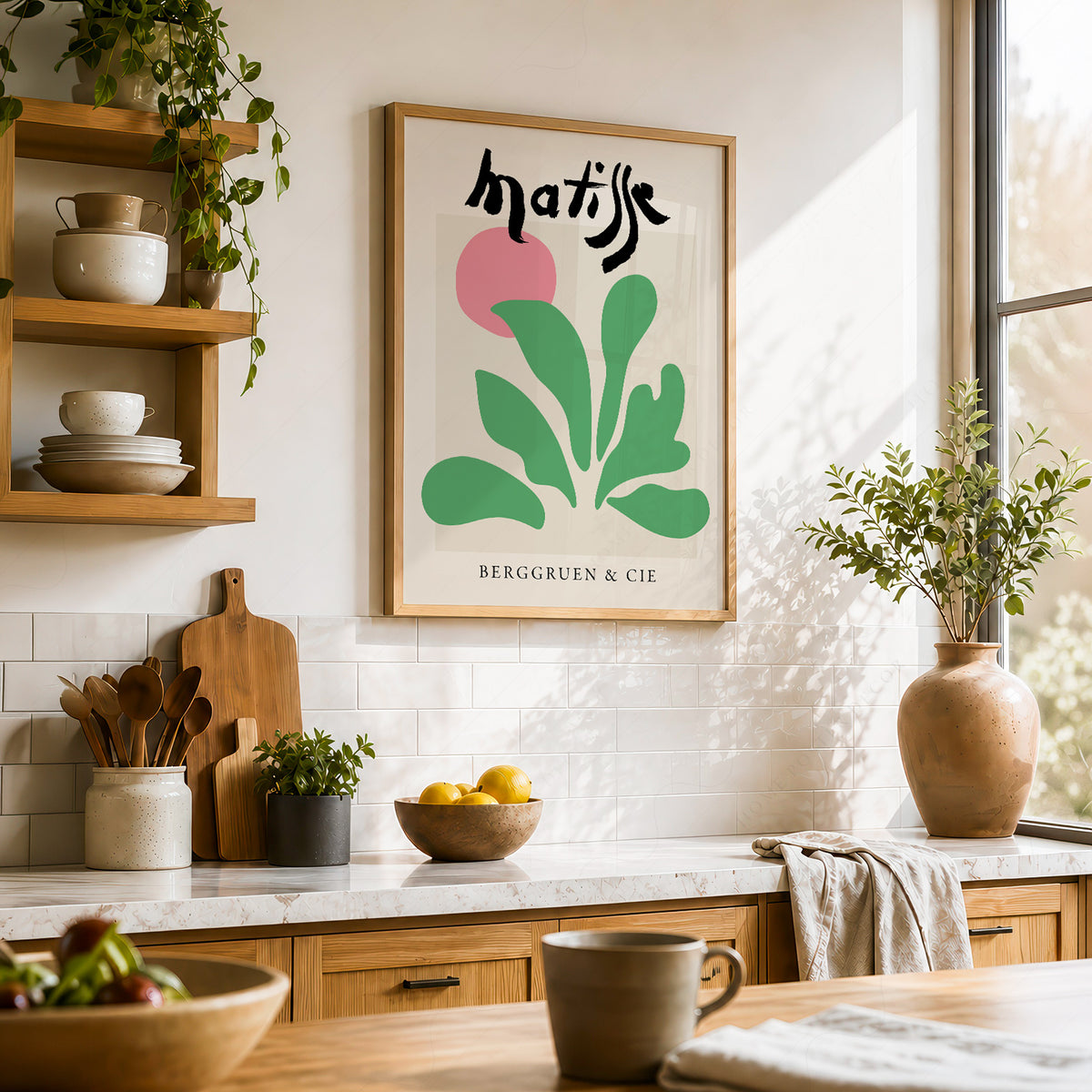 Henri Matisse Green Leaf and Pink Circle Art Print — artwork preview 23