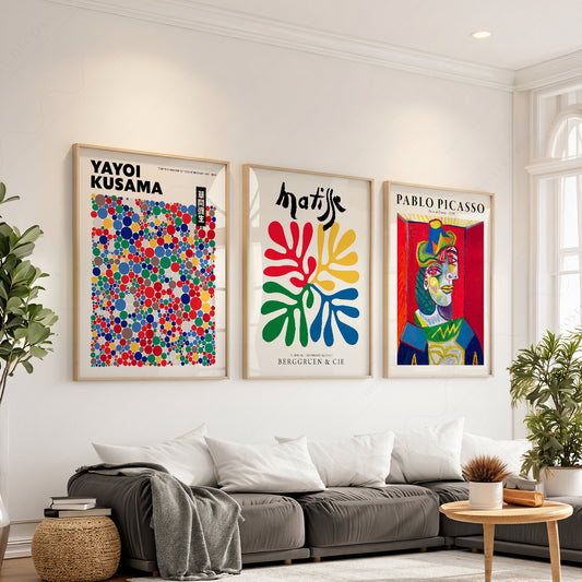 Matisse Kusama Picasso Set of 3 Prints – Modern Maximalist Wall Art — artwork preview 1