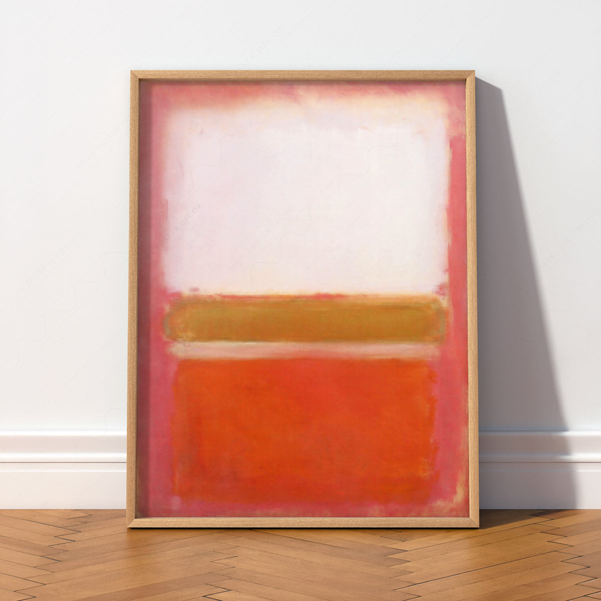 Mark Rothko Pink Orange and Red Colour Blocks Art Print — artwork preview 2