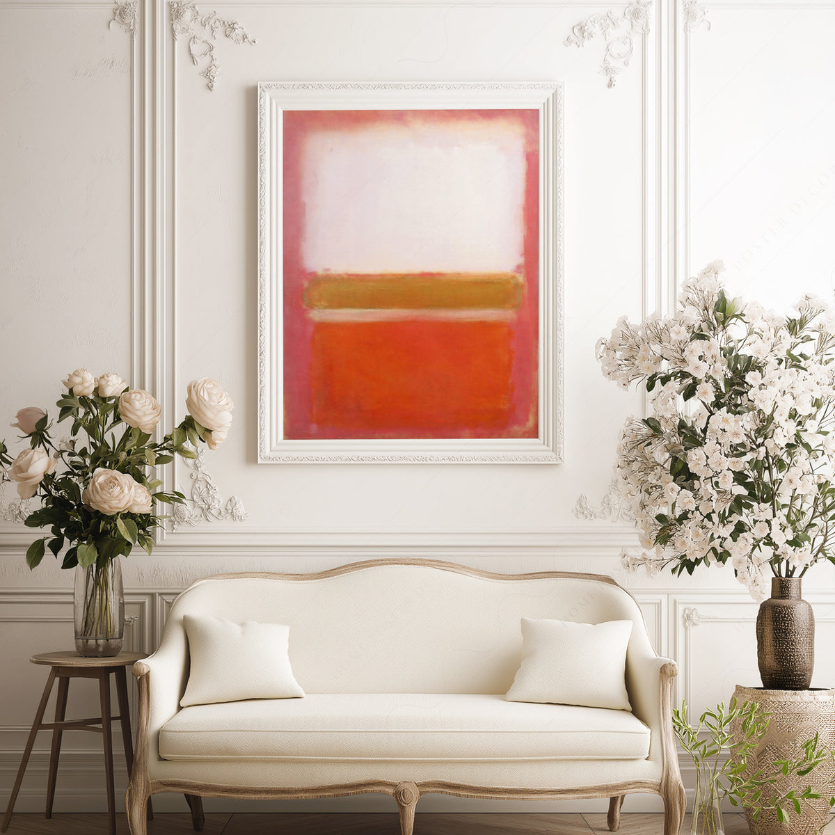 Mark Rothko Pink Orange and Red Colour Blocks Art Print — artwork preview 17