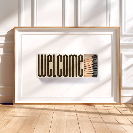 Welcome Matchbox Art Print – Vintage Typography Poster Wall Decor — artwork preview 5