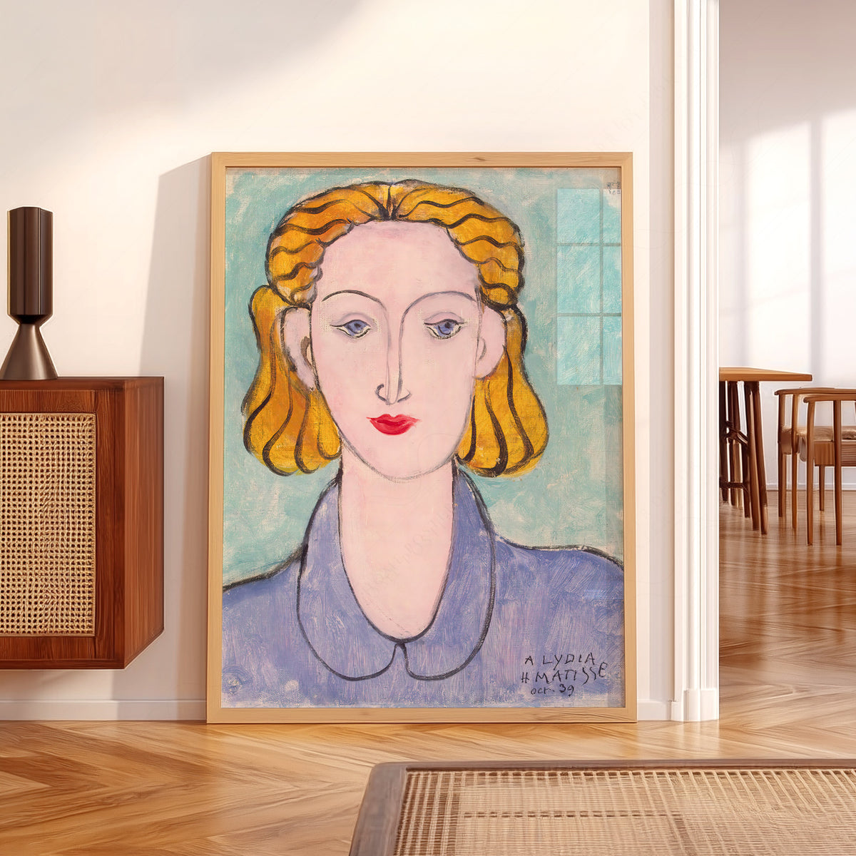 Henri Matisse Young Woman in a Blue Blouse Art Print – Modern Portrait Poster — artwork preview 5