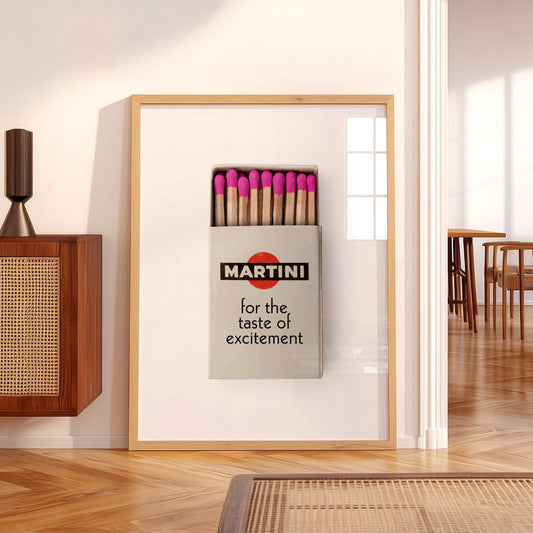Vintage Martini Matchbox Print – Retro Bar Cart Wall Art Poster — artwork preview 5