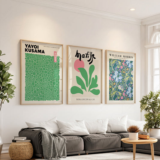 Matisse Kusama William Morris Set of 3 Prints – Modern Gallery Wall Art — artwork preview 1