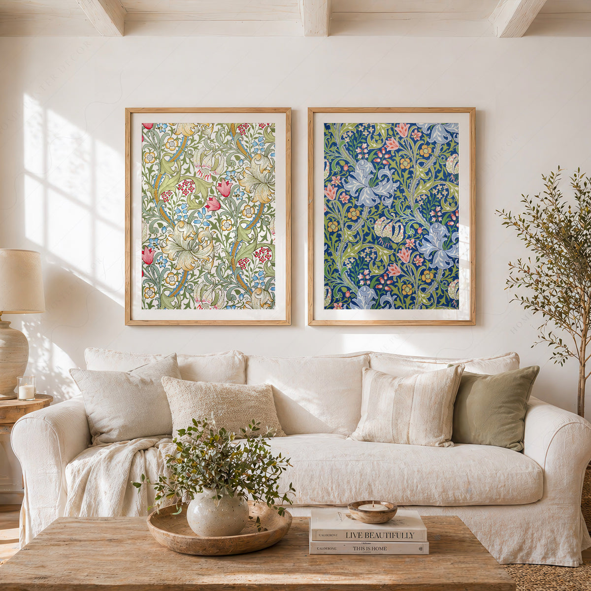 William Morris Golden Lily and Compton Floral Pair – Set of 2 Art Prints — artwork preview 11