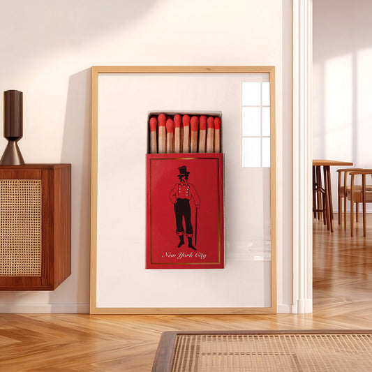 New York City Matchbox Print – Vintage Bowery Hotel Wall Art Poster — artwork preview 5
