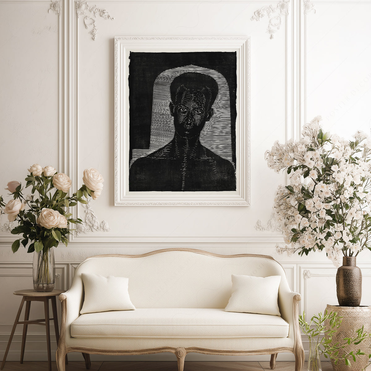 Samuel Jessurun de Mesquita Black and White Portrait Art Print — artwork preview 17