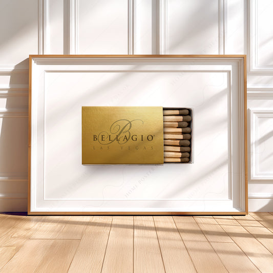 Bellagio Las Vegas Vintage Matchbox Print – Retro Hotel Wall Art Decor — artwork preview 5