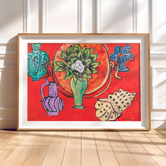 Henri Matisse Still Life with Magnolia Art Print – Vibrant Red Wall Art — artwork preview 5