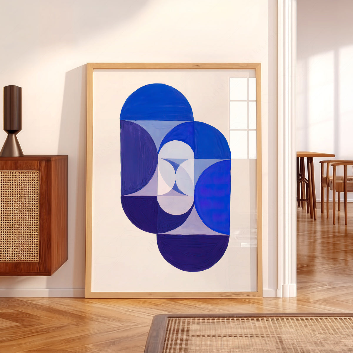 Joseph Schillinger Blue Geometric Forms Art Print — artwork preview 5