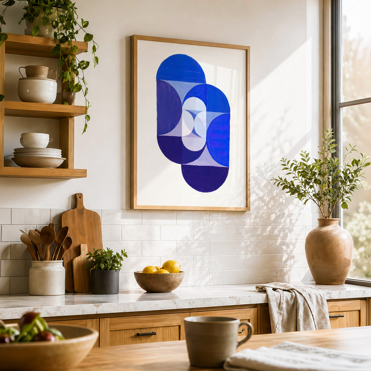 Joseph Schillinger Blue Geometric Forms Art Print — artwork preview 23
