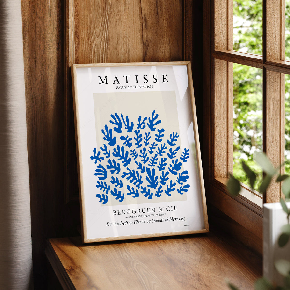 Henri Matisse Blue Cut-Out Leaf Pattern Art Print — artwork preview 7
