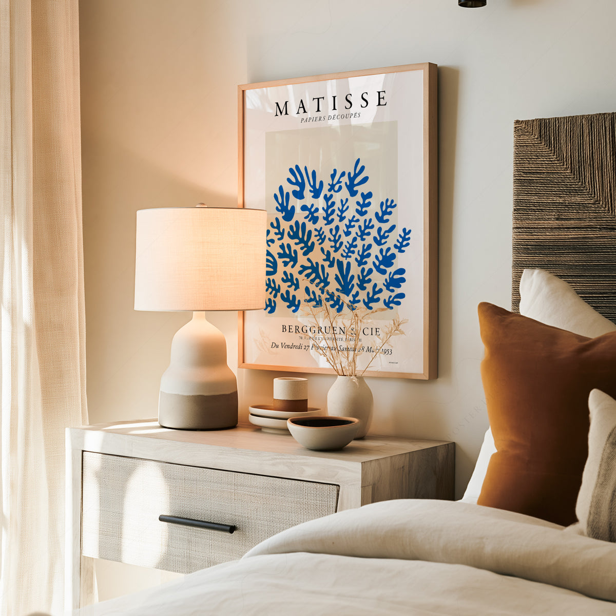 Henri Matisse Blue Cut-Out Leaf Pattern Art Print — artwork preview 19