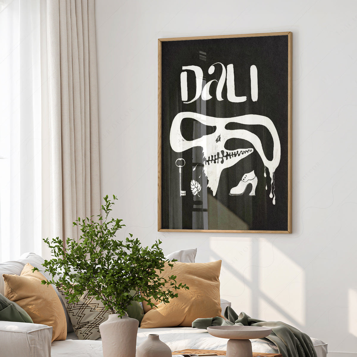 Salvador Dali Black and White Exhibition Poster Art Print — artwork preview 6