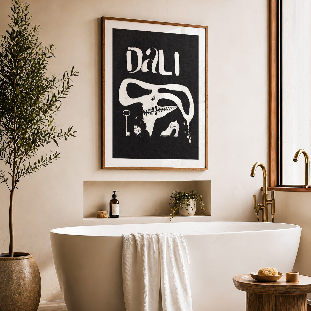 Salvador Dali Black and White Exhibition Poster Art Print — artwork preview 22