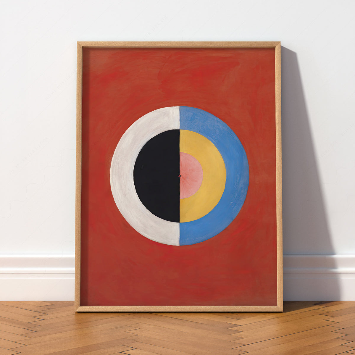 Hilma af Klint Colourful Circle on Red Art Print — artwork preview 2