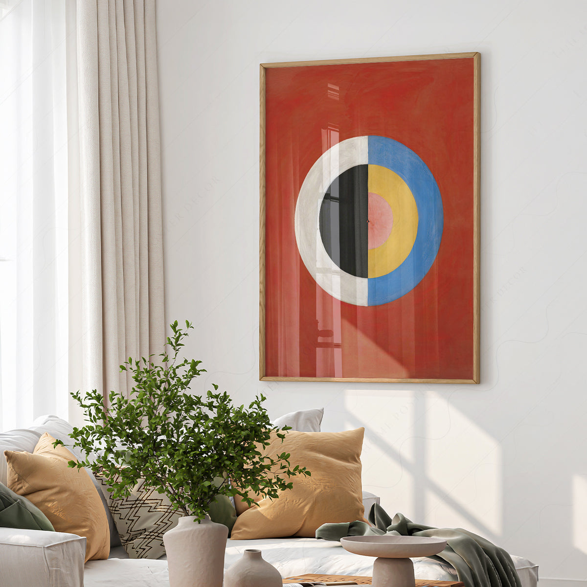 Hilma af Klint Colourful Circle on Red Art Print — artwork preview 6