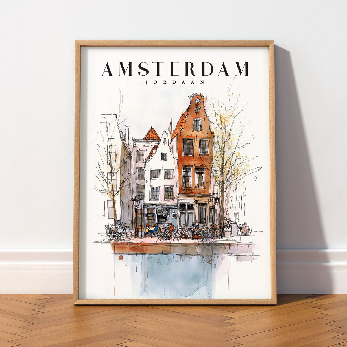 Amsterdam Jordaan Neighborhood Art Print – Dutch Travel Poster Wall Art — artwork preview 2