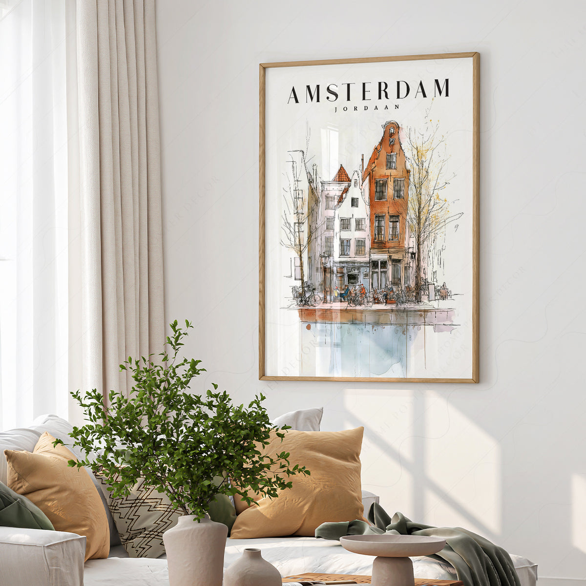 Amsterdam Jordaan Neighborhood Art Print – Dutch Travel Poster Wall Art — artwork preview 6