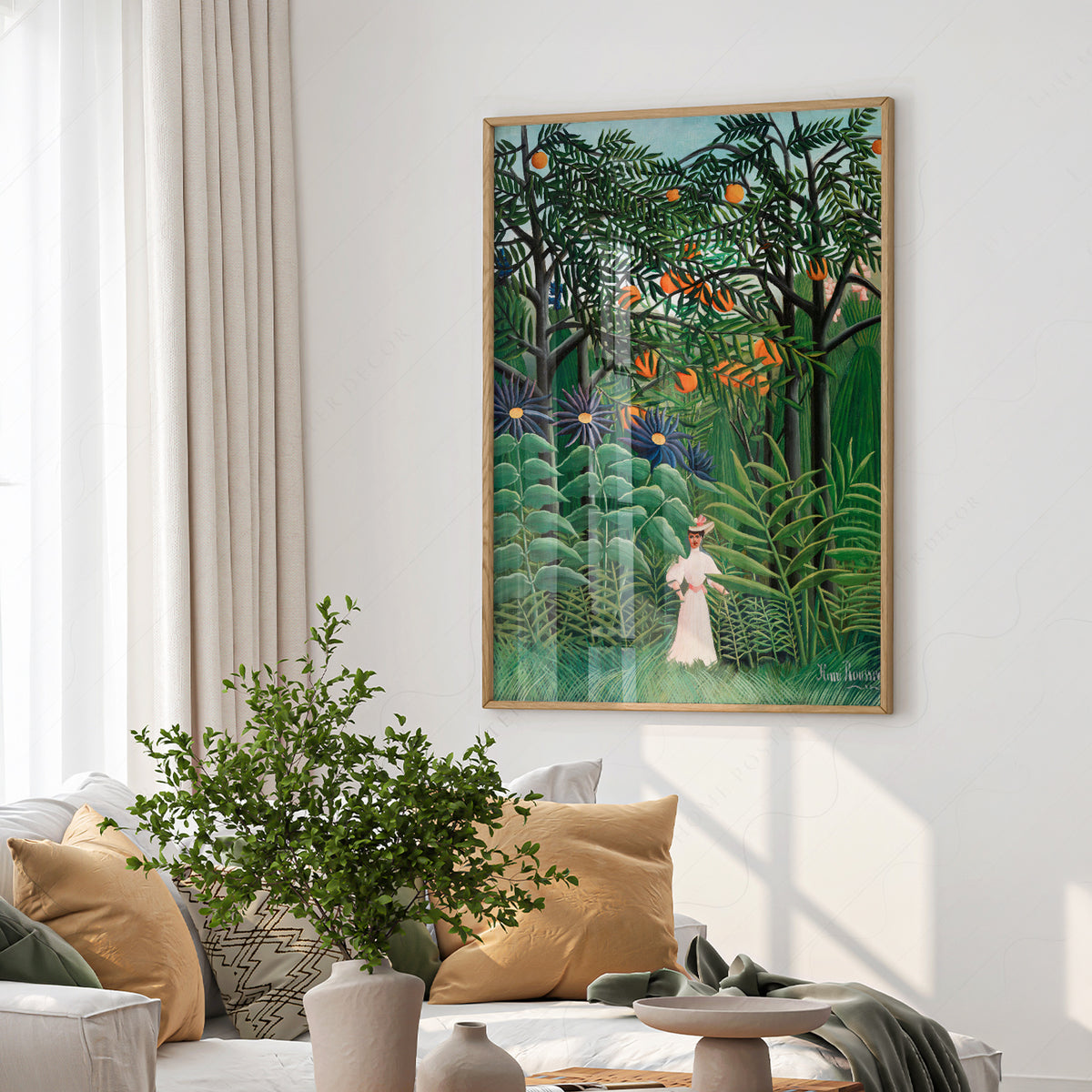 Henri Rousseau Woman Walking in an Exotic Forest Print – Jungle Wall Art — artwork preview 6