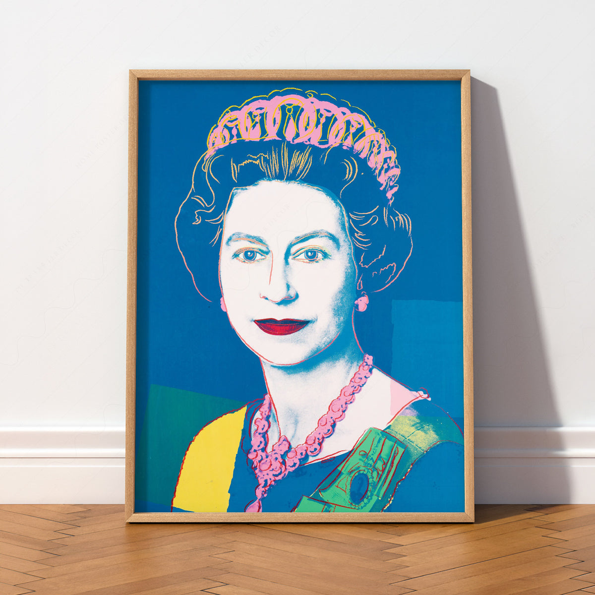 Andy Warhol Queen Portrait in Blue and Yellow Art Print — artwork preview 2