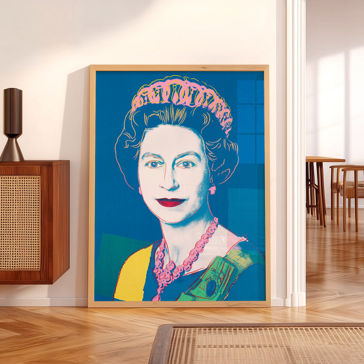 Andy Warhol Queen Portrait in Blue and Yellow Art Print — artwork preview 5