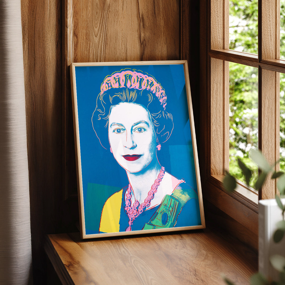 Andy Warhol Queen Portrait in Blue and Yellow Art Print — artwork preview 7