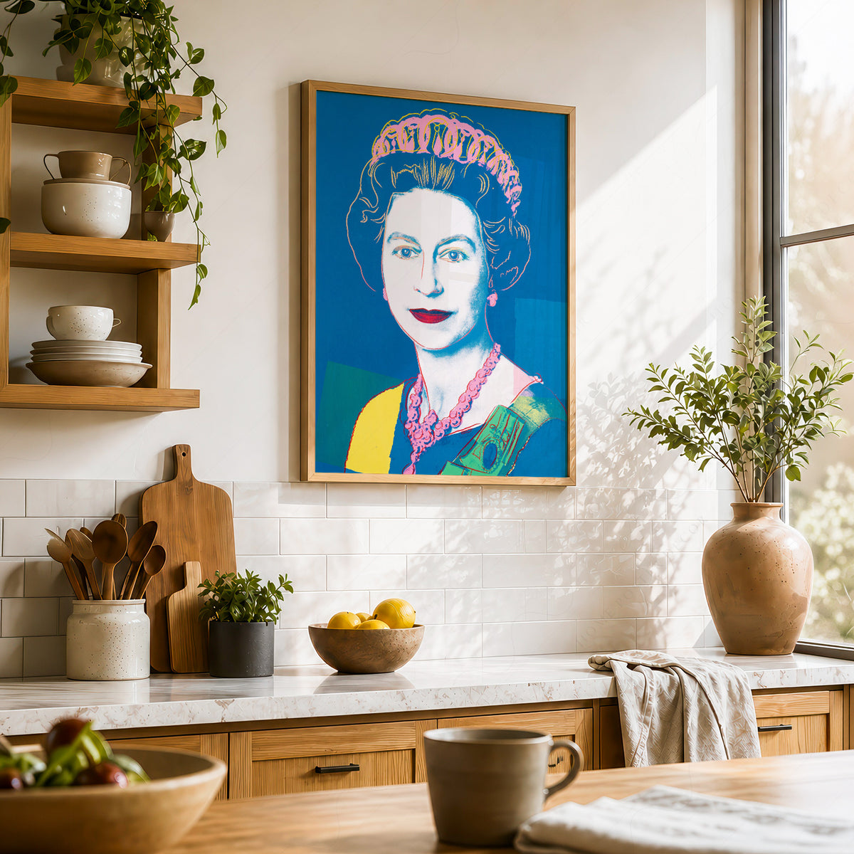 Andy Warhol Queen Portrait in Blue and Yellow Art Print — artwork preview 23