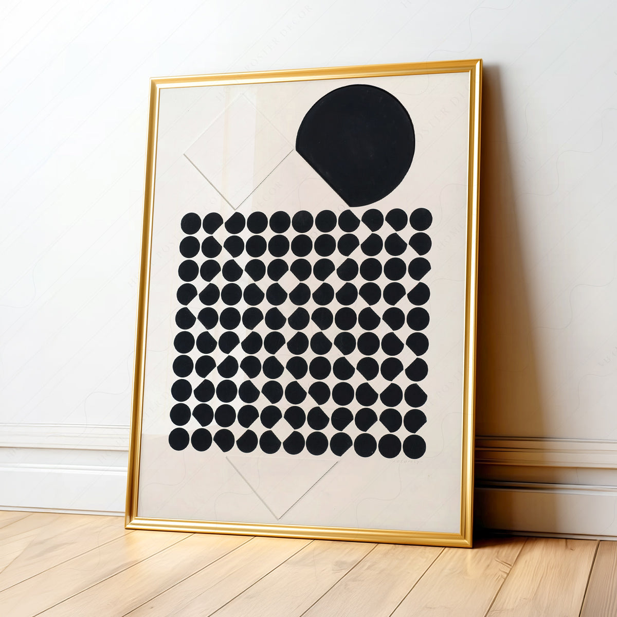Victor Vasarely Black Dot Composition Art Print — artwork preview 1