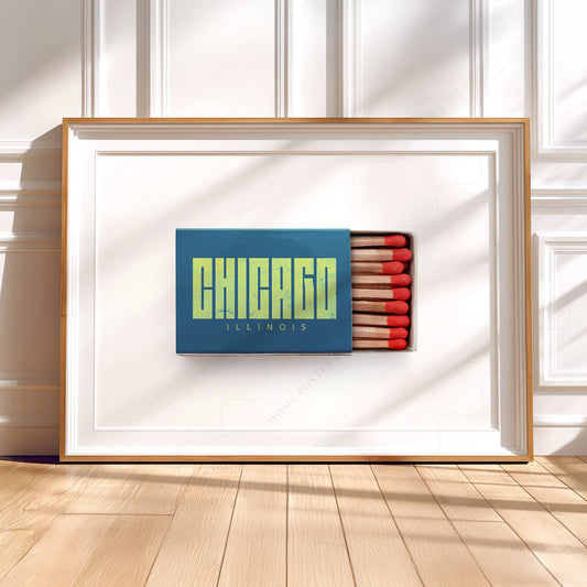 Chicago Illinois Matchbox Art Print – Vintage Travel Poster Wall Decor — artwork preview 5