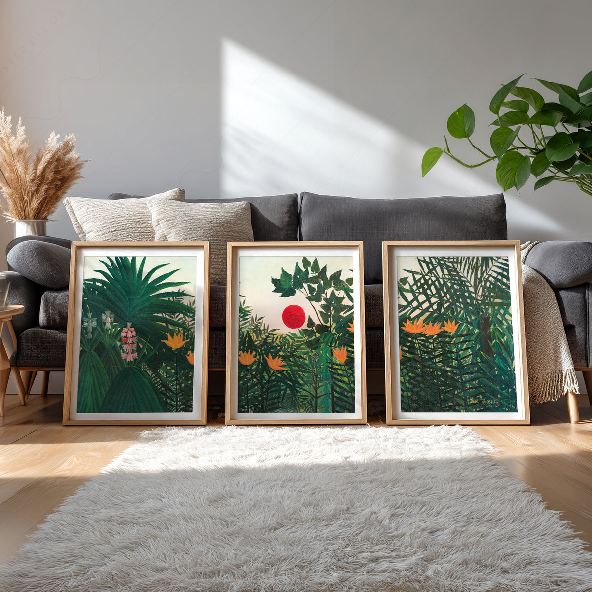 Henri Rousseau Jungle Set of 3 Prints – Tropical Forest Wall Art Decor — artwork preview 4