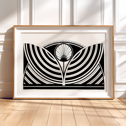 Samuel Jessurun de Mesquita Symmetrical Black and White Fan Art Print — artwork preview 5