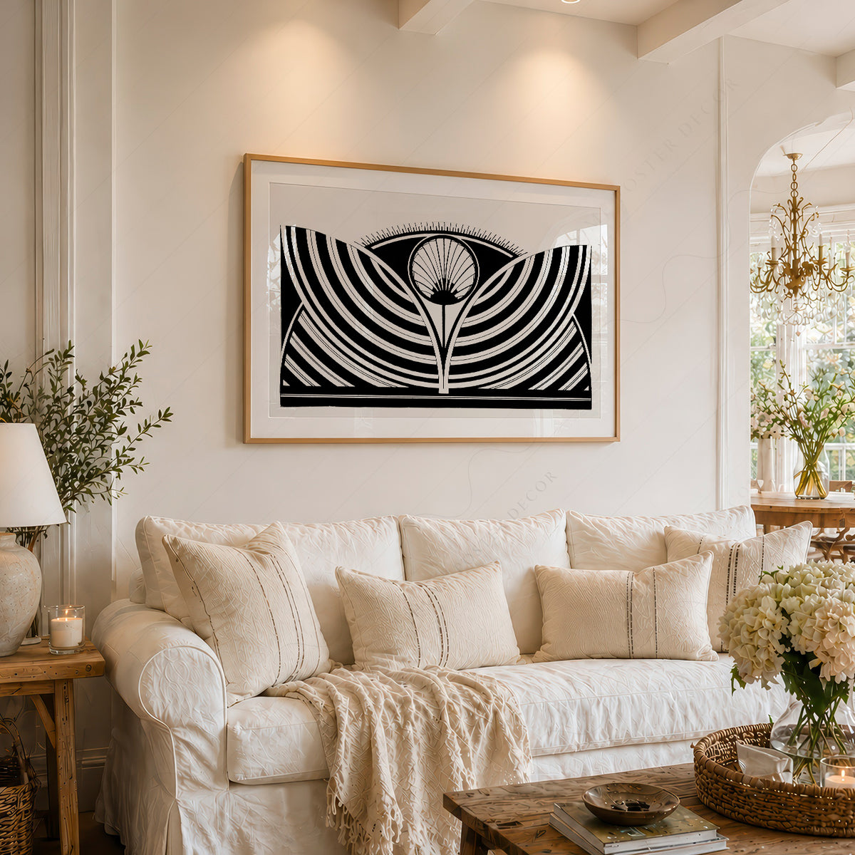 Samuel Jessurun de Mesquita Symmetrical Black and White Fan Art Print — artwork preview 6