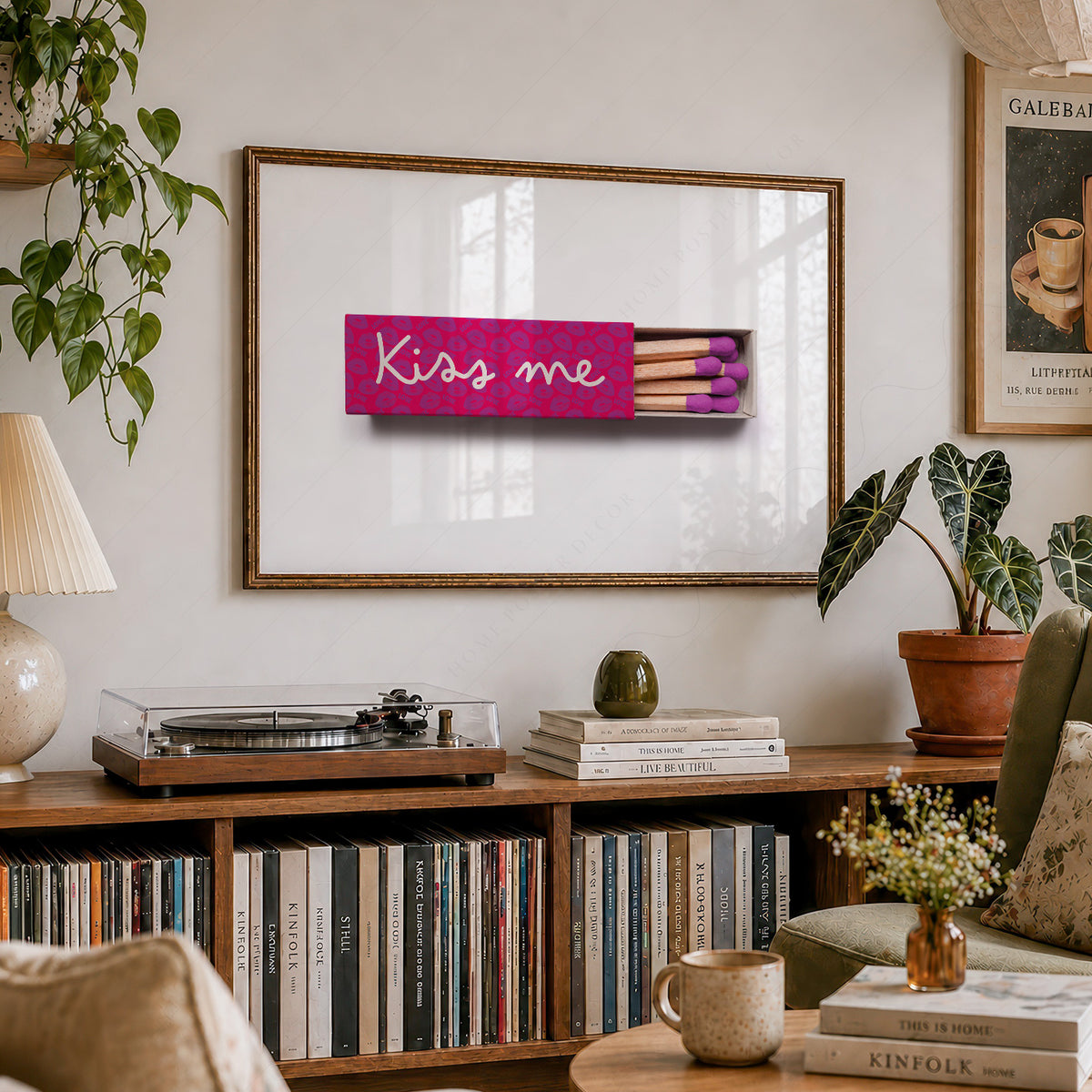 Kiss Me Matchbox Art Print — artwork preview 19