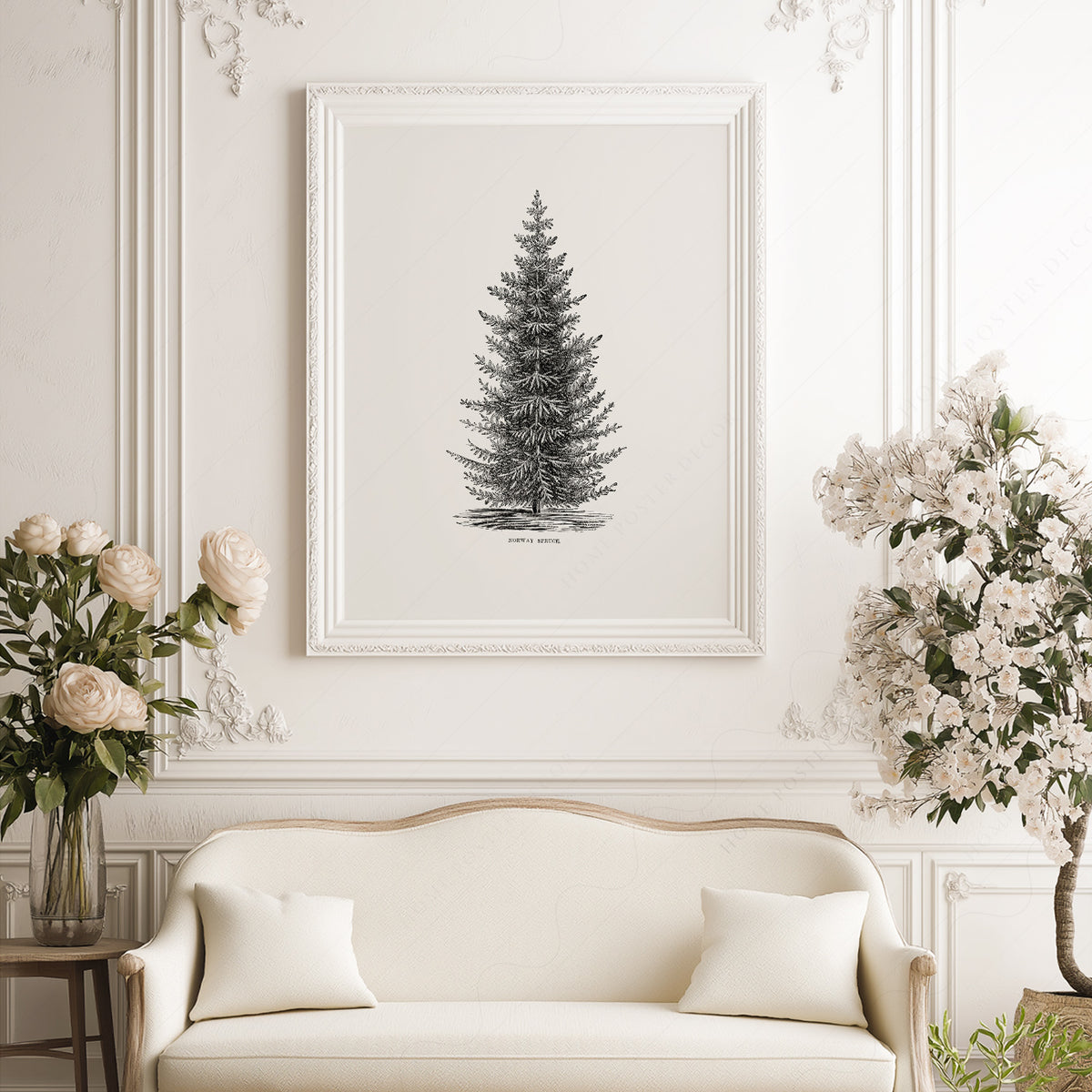 Norway Spruce Tree Botanical Print – Vintage Forest Wall Art Poster – 18-01 — artwork preview 17