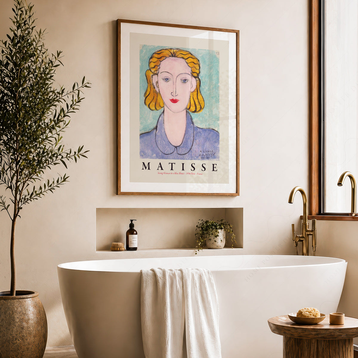 Henri Matisse Young Woman in a Blue Blouse Art Print – Modern Portrait Poster — artwork preview 22