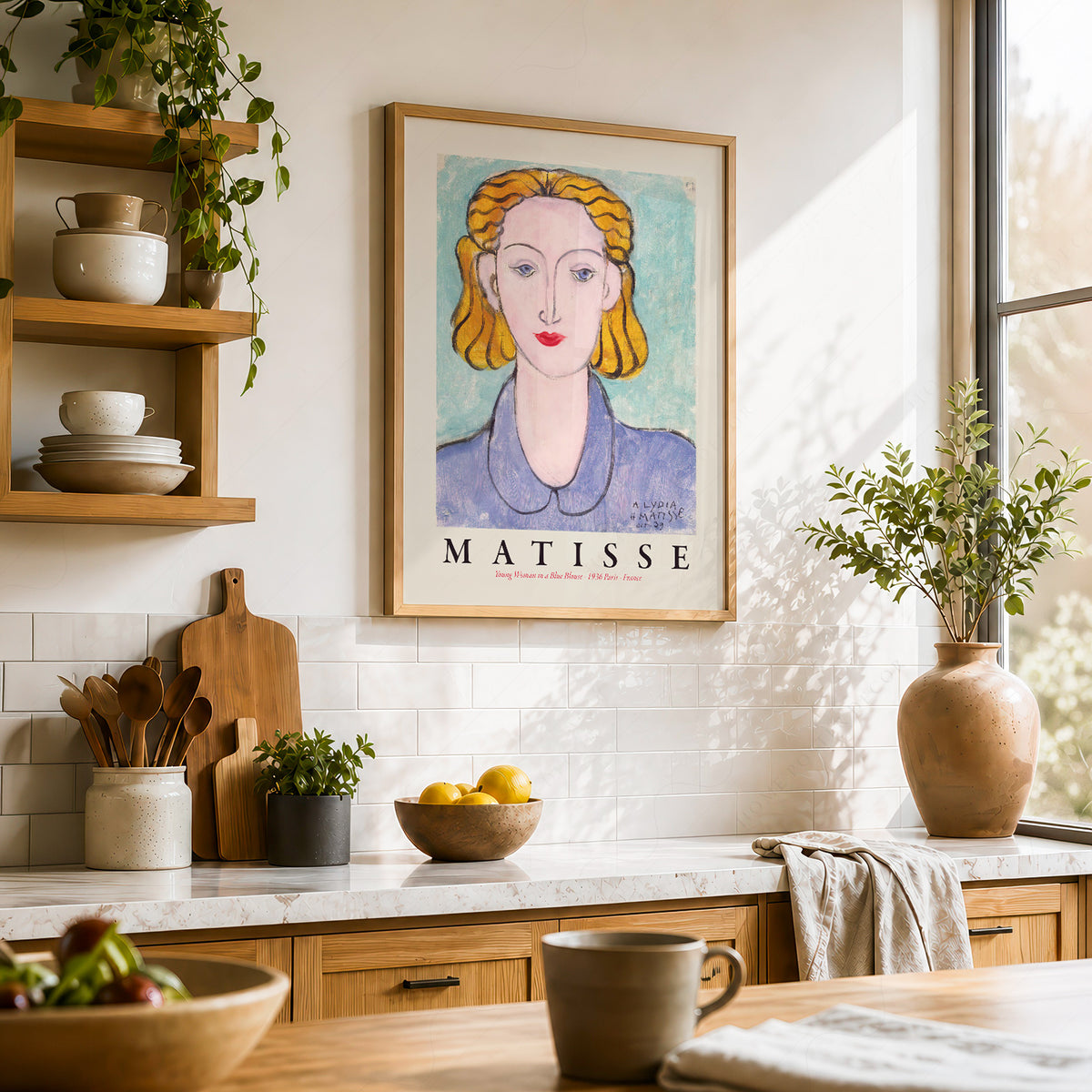 Henri Matisse Young Woman in a Blue Blouse Art Print – Modern Portrait Poster — artwork preview 23