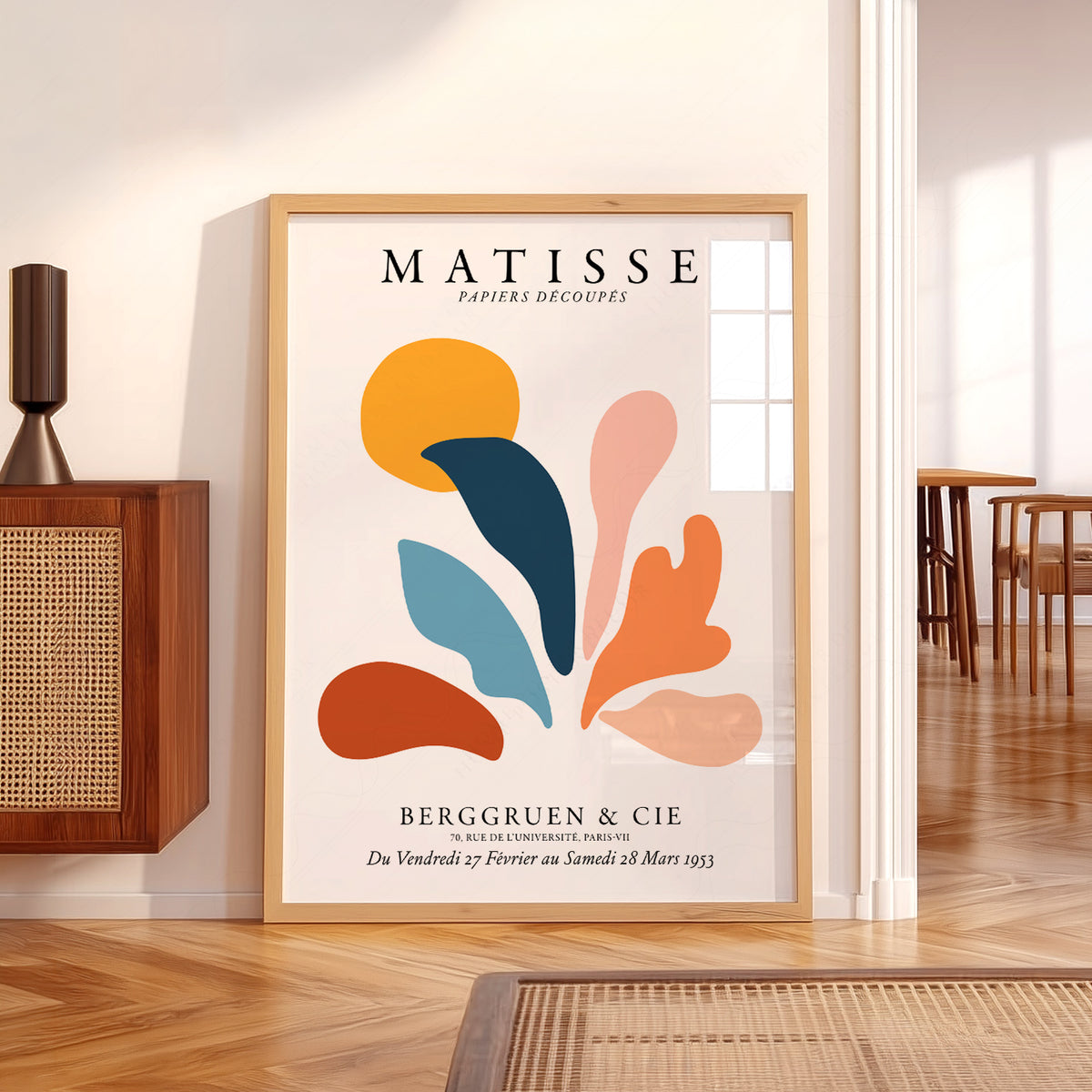 Henri Matisse Terracotta and Teal Organic Shapes Art Print — artwork preview 5