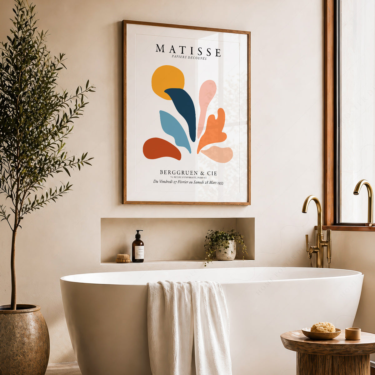 Henri Matisse Terracotta and Teal Organic Shapes Art Print — artwork preview 22