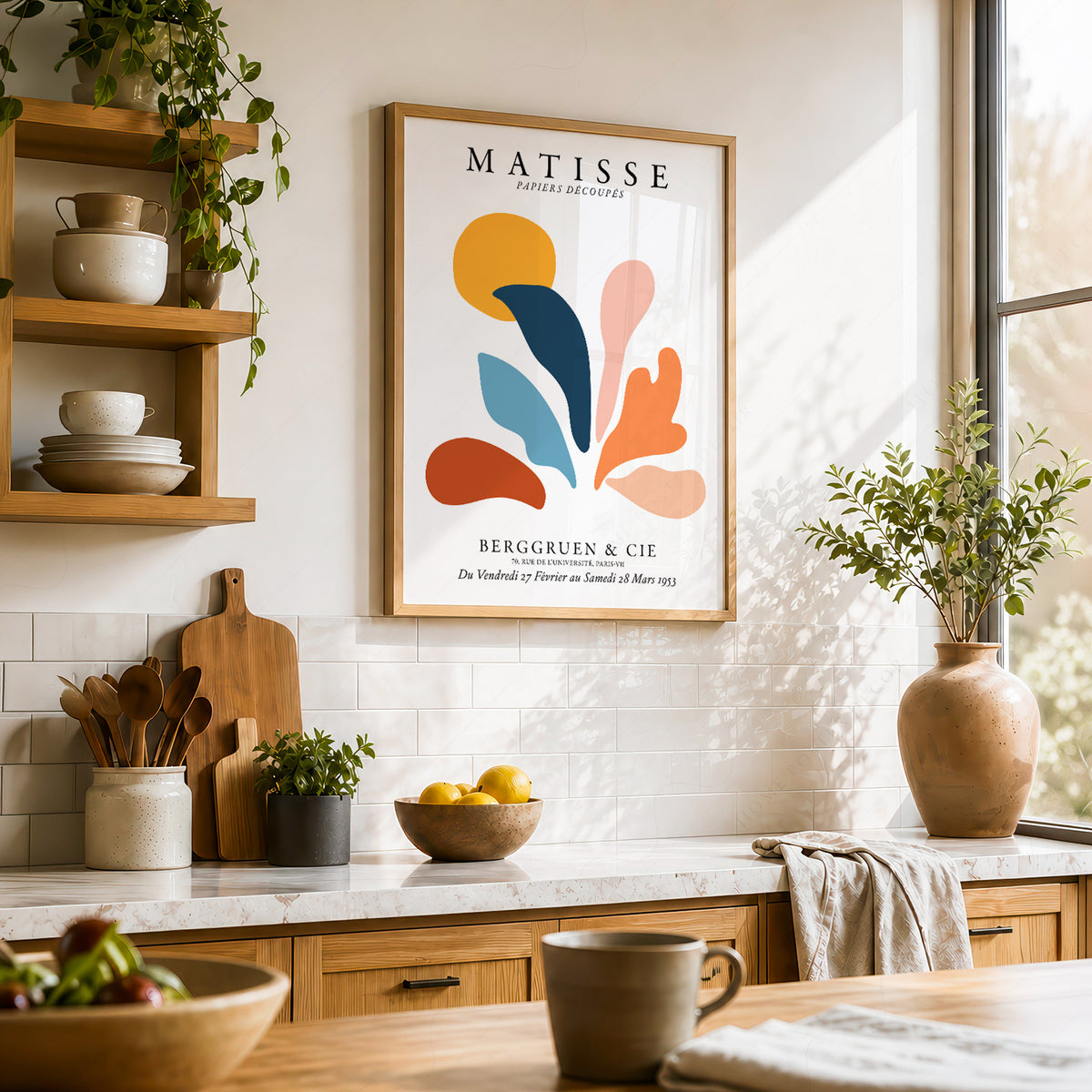 Henri Matisse Terracotta and Teal Organic Shapes Art Print — artwork preview 23
