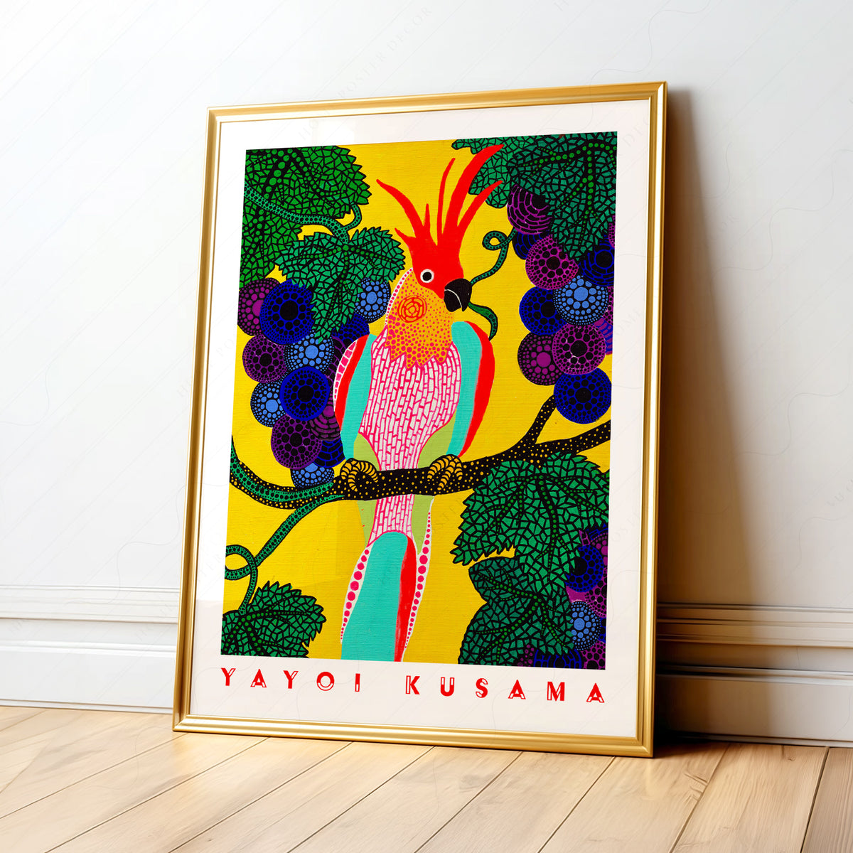 Yayoi Kusama Colourful Bird Exhibition Poster Art Print — artwork preview 1