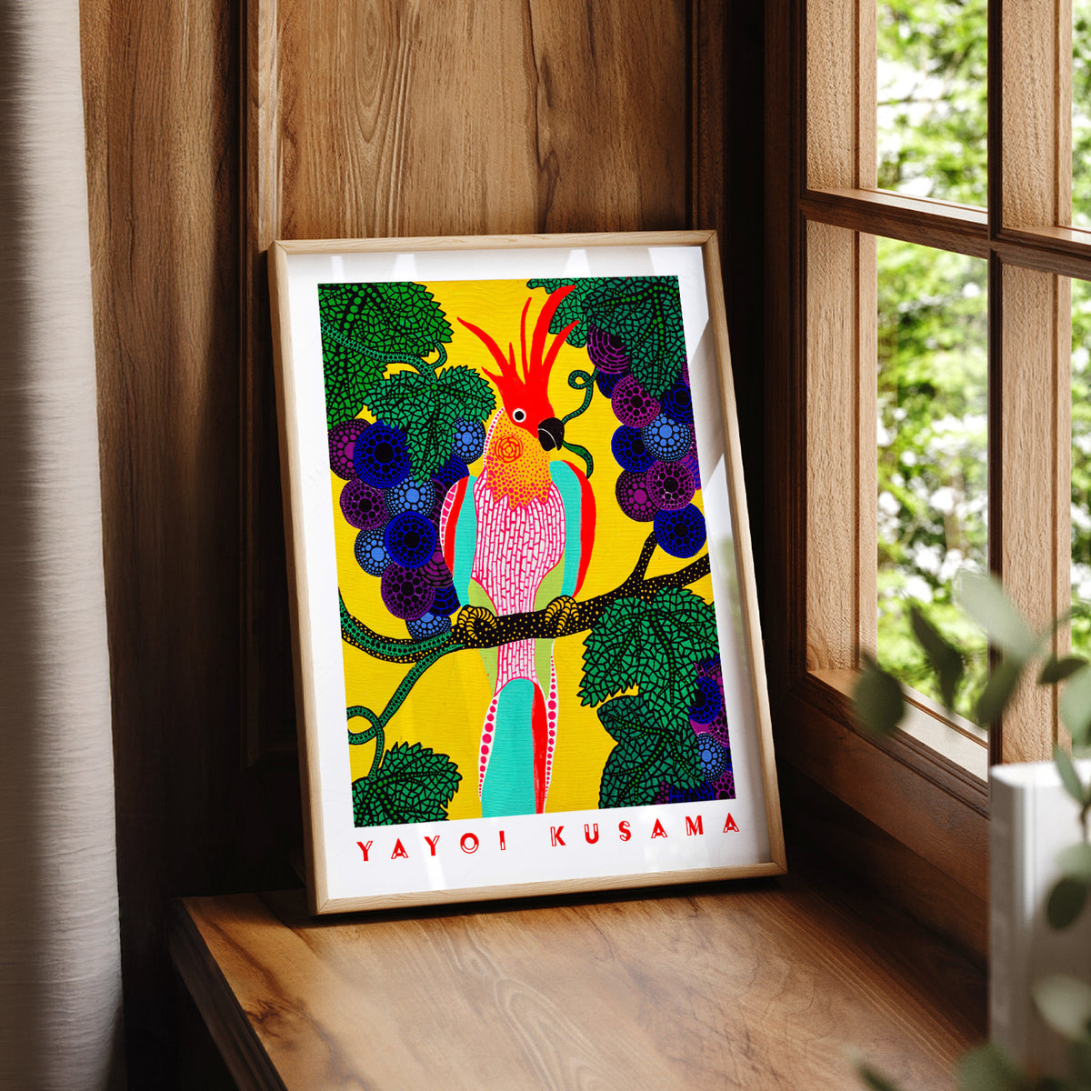 Yayoi Kusama Colourful Bird Exhibition Poster Art Print — artwork preview 7