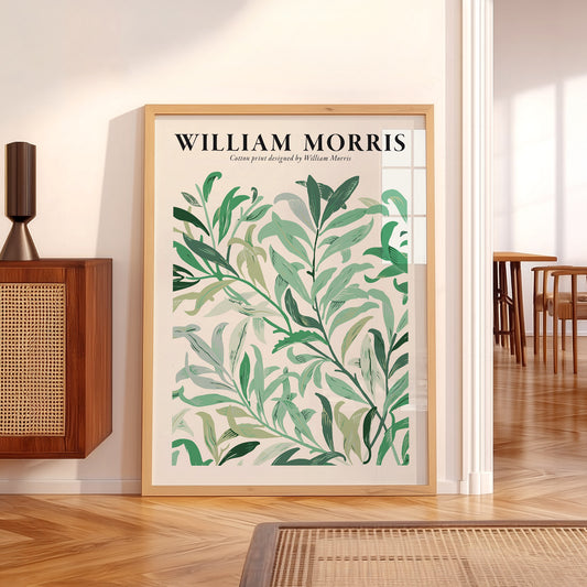 William Morris Green Leaves Cotton Print – Botanical Wall Art Poster — artwork preview 5