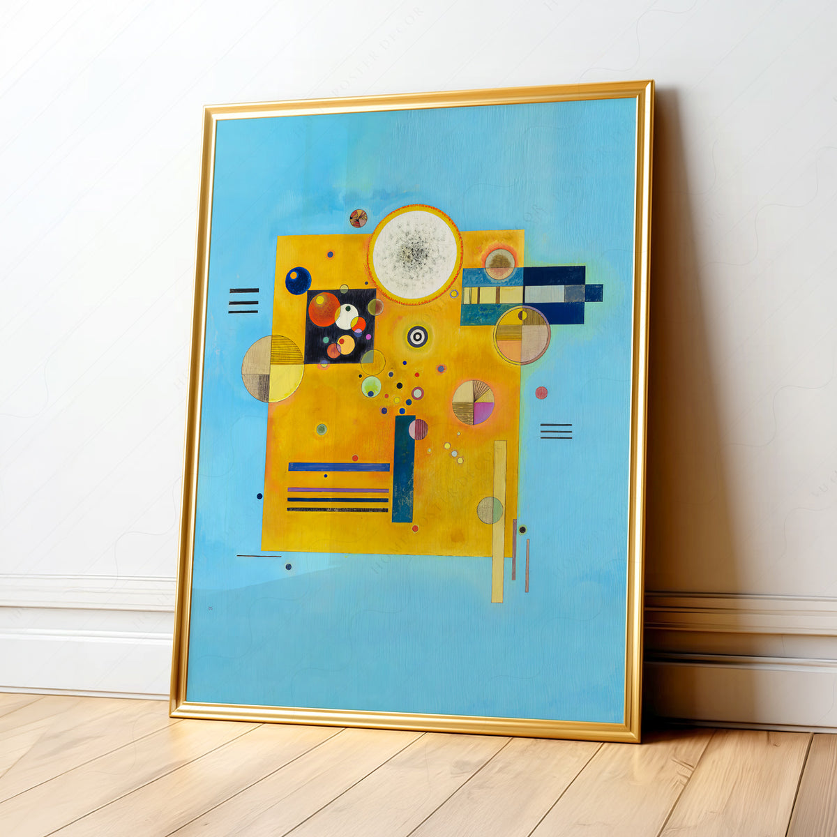 Wassily Kandinsky Yellow and Blue Geometric Composition Art Print — artwork preview 1