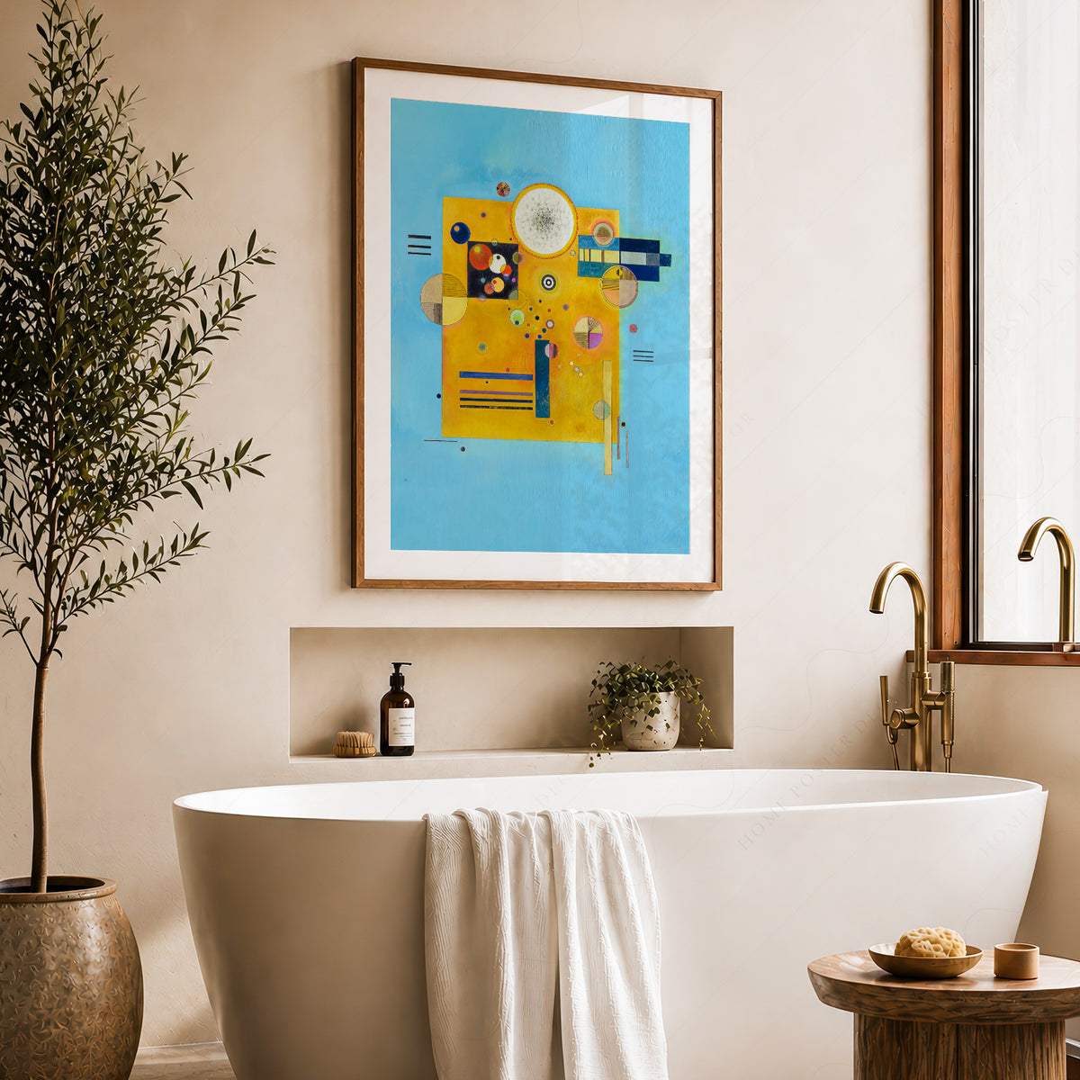 Wassily Kandinsky Yellow and Blue Geometric Composition Art Print — artwork preview 22
