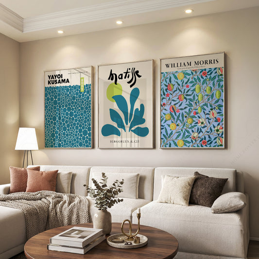 Kusama Matisse Morris Gallery Wall Set of 3 – Teal Blue Art Prints – 0-37 — artwork preview 7