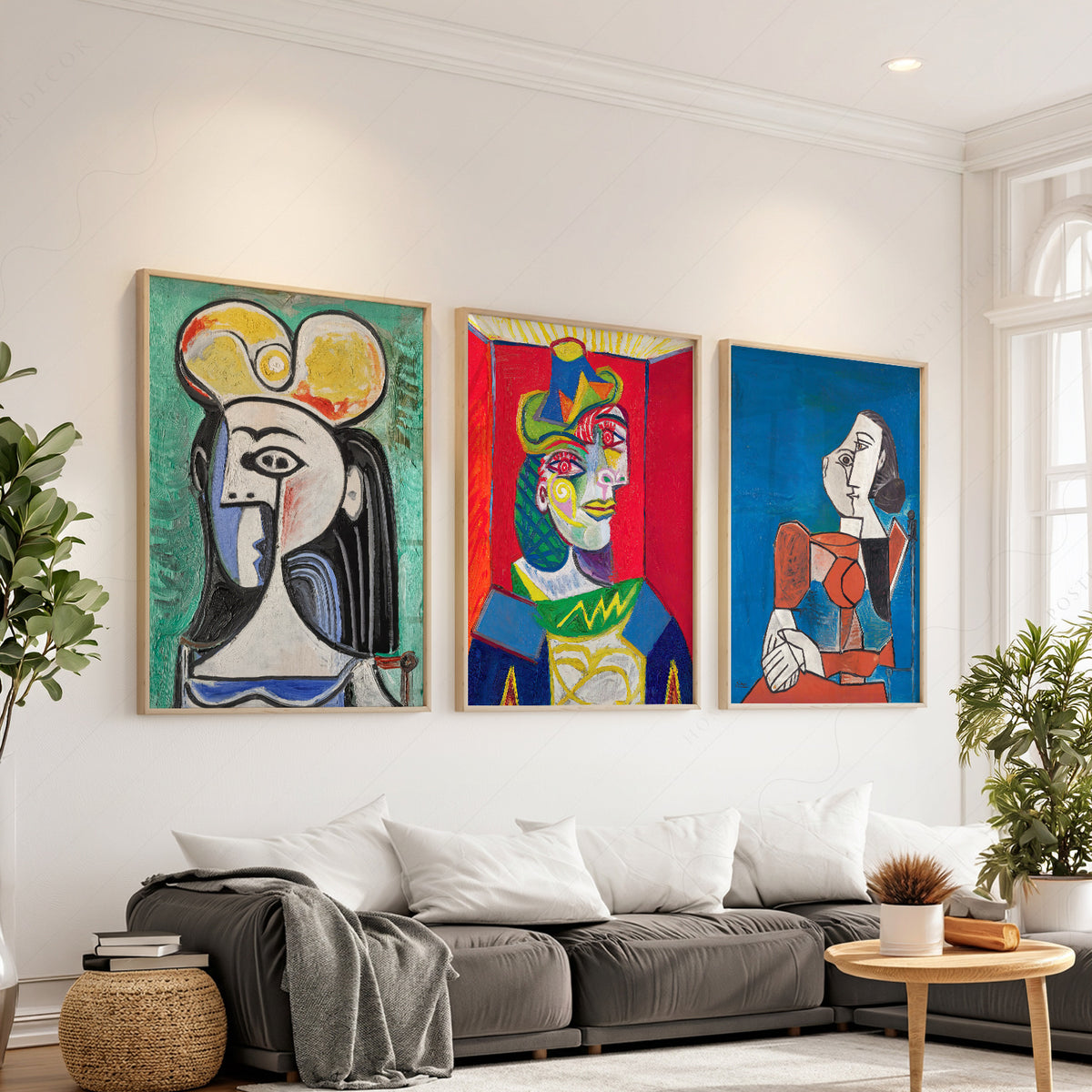 Pablo Picasso Colourful Modern Art Prints, Set of 3 – 02-02 — artwork preview 1